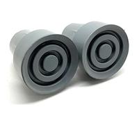 Quantum Leap Confezione da 2 puntali in gomma resistente da 22 mm aggiunti rondella in metallo per una maggiore resistenza, punte per stampelle, piedi per bastone da passeggio o bastoni da camminare, punte in gomma (22 mm grigio)