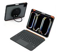 QUARK Custodia per iPad 11a (A16)/10a generazione con tastiera, copertura rimovibile per iPad Air 11" M3/M2 e iPad Pro 11" e iPad Air 5/4, supporto girevole a 360° e retroilluminazione a 7 colori