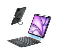 QUARK Custodia per tastiera per iPad Air 13 "(M3 2025 e M2 2024) e iPad Pro 12,9" (6a/5a/4a/3a generazione), tastiera staccabile con supporto girevole a 360° e portamatite, retroilluminazione a 7