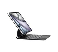 QUARK Custodia per tastiera per iPad Air 13" (M3 2025 / M2 2024) e iPad Pro da 12,9" (6a/5a/4a/3a generazione), custodia con tastiera magica con trackpad multi-touch, retroilluminata, nera