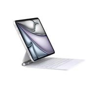 QUARK Custodia per tastiera per iPad Air 13" (M3 2025 / M2 2024) e iPad Pro da 12,9" (6a/5a/4a/3a generazione), custodia con tastiera magica con trackpad multi-touch, retroilluminata, bianca