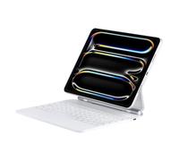 QUARK Magic Keyboard Case per iPad Pro 11" (M4,2024), custodia con tastiera per iPad Pro 11 con trackpad multi-touch, supporto magnetico facile da impostare, tasti retroilluminati (bianco)