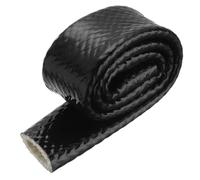 QUARKZMAN 0.8" ID 1.6ft Nastro Fibre Vetro Rivestito Silicone Guaina Antincendio Schermato Termicamente, per Tubi Flessibili Automobilistici, Cavi Elettrici, Nero