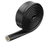 QUARKZMAN 0.8" ID 3.3ft Nastro Fibre Vetro Rivestito Silicone Guaina Antincendio Schermato Termicamente, per Tubi Flessibili Automobilistici, Cavi Elettrici, Nero