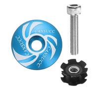 QUARKZMAN 1 1/4" OD Copertura Superiore Attacco Manubrio Bicicletta Ghiera Testa Alluminio Dado A Stella Copertura Attacco con Bullone M6 per Mountain Bike Road Bike MTB Blu