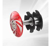 QUARKZMAN 1 1/4" OD Copertura Superiore Sterzo Bicicletta Ghiera Sterzo Alluminio Dado A Stella con Bullone M6 per Mountain Bike Road Bike MTB, Rosso