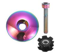 QUARKZMAN 1 1/4" OD Copricatena per Bicicletta in Lega di Alluminio con Dado A Stella E Bullone M6 per Mountain Bike Road Bike MTB Colorato