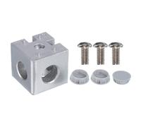 QUARKZMAN 1 40x40x40mm Angolo a 3 Vie, Cubo di Supporto in Lega di Alluminio per Profilo di Estrusione in Alluminio Serie 3030 con Viti