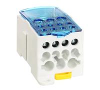 QUARKZMAN 1 In 11 Out Morsetti A Binario, Connettori 690V 400A Blocco Di Distribuzione Energia Con Custodia Ignifuga Per Armadi Distribuzione Energetica, Blu Larghezza 48.5mm Calibro