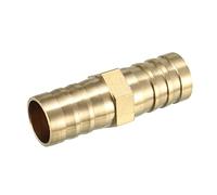 QUARKZMAN 1 Pezzo Raccordo in Ottone Dritto Connettore Accoppiatore 16mm Dia Dritto Barb Flessibile Raccordoper Tubo Collegamento Giardino per Tubo Gas Aria [Tono Oro]