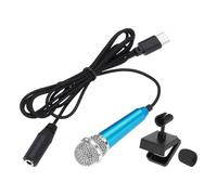QUARKZMAN 1 Pz Mini Microfono, Mini Mic Piccolo Microfono Telefono Tipo C Mic Piccolo Microfono con Supporto, Copertura in Spugna per Registrare la Voce del Telefono, Blu