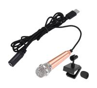 QUARKZMAN 1 Pz Mini Microfono, Mini Mic Piccolo Microfono Telefono Tipo C Mic Piccolo Microfono con Supporto, Copertura in Spugna per Registrare la Voce del Telefono, Oro
