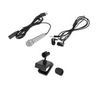 QUARKZMAN 1 Pz Mini Microfono, Mini Mic Piccolo Microfono Telefono Tipo C Mic Piccolo Microfono con Supporto, Copertura in Spugna, Cuffie per Registrare la Voce del Telefono, Argento