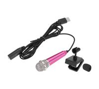 QUARKZMAN 1 Pz Mini Microfono, Mini Mic Piccolo Microfono Tipo C Mic Piccolo Microfono con Supporto, Copertura in Spugna per Registrare la Voce del Telefono, Hot Pink