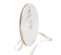 QUARKZMAN 1 Rotoli 50 Iarde Bianco Raso Nastro con Oro Bordo Doppio Facciato Poliestere Nastro Solido per Regalo Ghirlanda Realizzata Confezione Matrimonio Decorazione Bouquet Accessori