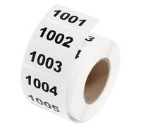 QUARKZMAN 1 Rotolo Etichetta Numero Inventario, 1001-2000 Etichette Numerate Consecutive Autoadesive Impermeabili Etichette Tag per Classificazione di Magazzino (1,6x0,8 Pollici)