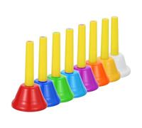 QUARKZMAN 1 Set Campanelle A Mano Set Di 8 Note Campane Musicali Diatoniche Strumento Musicale Colorato Per Insegnamento Musicale Festival Coro Chiesa Compleanno, Giallo/Colori Misti