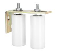 QUARKZMAN 1 Set Rullo Guida Per Cancello Scorrevole, 5" Rulli In Nylon Con Supporto A L E Staffa Posteriore, Cuscinetto A Sfere Sigillato Universale Per Cancelli Scorrevole, Bianco