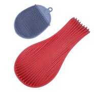QUARKZMAN 1 Set Supporto Cucchiaio In Silicone Per Piano Cottura, Porta Cucchiai In Silicone Per Spatola Da Cucina, Mestolo, Pennello Rosso/Blu Scuro