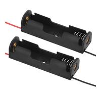 QUARKZMAN 1 x 1,5V AA Portapile a Molla 2pz a 2 Fili con Cavo per Elettronica Fai da Te, Nero