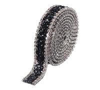 QUARKZMAN 1 Yard 15mm Autoadesivo Cristallo Strass Diamante Fiocco Gioiello Strass Rotolo Adesivi per Arte & Artigianato Progetto, Automobili, Telefoni, Compleanno Decorazioni Nero
