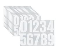 QUARKZMAN 10 Fogli Numeri Casa in Vinile, 4 Pollici Adesivi Autoadesivi Impermeabili per Cassette Postali, Segnaletica, Finestre, Porte, Numeri Indirizzo, Bianco