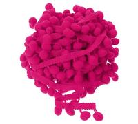 QUARKZMAN 10 Iarde di Nastro con Pom Pom Ball Fringe Trim, Accessorio per Cucito Fai da Te per Decorazione di Tende, Abiti, Cuscini (12mm, Fucsia)