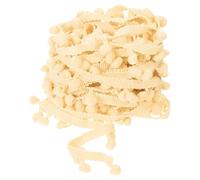 QUARKZMAN 10 Iarde di Nastro con Pom Pom Ball Fringe Trim, Accessorio per Cucito Fai da Te per Decorazione di Tende, Abiti, Cuscini (8mm, Beige)