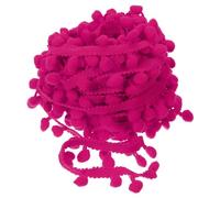 QUARKZMAN 10 Iarde di Nastro con Pom Pom Ball Fringe Trim, Accessorio per Cucito Fai da Te per Decorazione di Tende, Abiti, Cuscini (8mm, Fucsia)