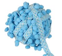 QUARKZMAN 10 Iarde Fringe A Pallini Pom Pom 12mm Per Cucire Azzurro Cielo