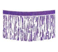QUARKZMAN 10 Iarde Paillette Frange Rifiniture 6.3" Largo Nappa Frange Cucito Rifiniture Nastro Poliestere per Lavorazione Cucito Tenda Cuscino Vestito Abbigliamento Abbellimenti Viola