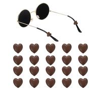 QUARKZMAN 10 paia di occhiali con impugnatura a forma di cuore, in silicone, antiscivolo, per occhiali quotidiani, occhiali da sole, marrone, marrone, 0.47"