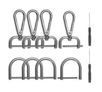 QUARKZMAN 10 Pc Ganci A Sgancio Rapido Girevoli, Ganci A Sgancio Rapido Girevoli A Forma Di Chela Di Aragosta Con Anelli A D E Cacciavite Per Cinturine Borse Collane Fai Da Te