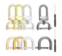 QUARKZMAN 10 Pc Ganci A Sgancio Rotanti, Ganci A Sgancio Rotanti Con Anelli A D E Cacciavite Per Cinturini Borsette Portachiavi DIY Accessori (Oro Chiaro/Oro K/Argento/Gunmetal, 0.63