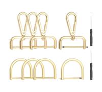 QUARKZMAN 10 Pc Ganci Girevoli Con Chiusura A Scatto Oro Chiaro 1.5