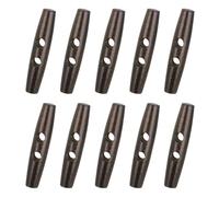 QUARKZMAN 10 Pcs Bottoni A Toggle In Legno Per Cucito, 80mm/3.15" 2 Fori Forma Olive Bottoni A Toggle In Legno Per DIY Accessori Abbigliamento Cappotti Decorativi, Marrone