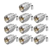 QUARKZMAN 10 Pcs Connettori Coassiali Maschio UHF A Crimpare, 3.2 mm 50 Ohm Connettore A Crimpare Per Cavi Coassiali RG58 RG153 Dispositivi WLAN Dispositivi Wi-Fi Wireless