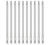 QUARKZMAN 10 Pcs di Punta di Sicurezza Torx T27 con esagonale da 1/4" lungo 6" in acciaio S2 Magnetico Resistente alla Manipolazione con Stella Foro per Trapano Viti Fissaggio