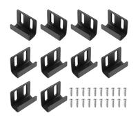 QUARKZMAN 10 Pcs Ganci in Acciaio Inossidabile per Piastrelle, Ganci Regolabili per Esposizione Piastrelle, Staffa di Montaggio a Parete Ganci Montati, Nero (Larghezza Interna 15mm)