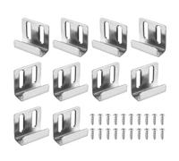 QUARKZMAN 10 Pcs Ganci in Acciaio Inossidabile per Piastrelle, Ganci Regolabili per Esposizione Piastrelle Staffa di Montaggio a Parete Ganci, Argento (Larghezza Interna 15mm)