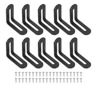 QUARKZMAN 10 Pcs Staffe Angolari Regolabili 48x19x48 mm Colore Nero | Supporto In Acciaio A 90 Gradi, Per Scaffalature Costruzione Di Mobili In Legno, Staffa A L Con Fessure, Ad Angolo Retto