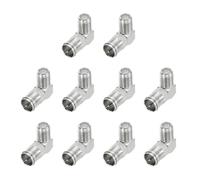 QUARKZMAN 10 Pezzi Connettore Coassiale Ad Angolo Retto, F Femmina A Quick Push On Maschio Adattatore 75 Ohm Coassiale Estensione Accoppiatore Per Broadcast, Antenna, Amplificatore, CB