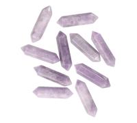 QUARKZMAN 10 Pezzi Cristalli di Lepidolite Quarzo Forma Esagonale | Lucidati e in Blocco, Pietra di Meditazione, per Gioielli, Bilanciamento Energetico, Accessori Regali