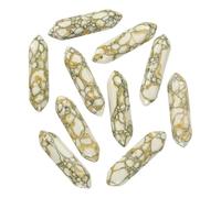 QUARKZMAN 10 Pezzi Cristalli di Quarzo Turchese Giallo Esagonali | Lucidati Sfusi, Gemma per Meditazione, per Creazione Gioielli, Equilibrio Energetico, Accessori Regalo