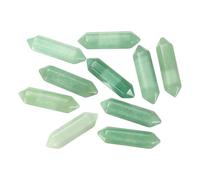 QUARKZMAN 10 Pezzi Cristalli Quarzo Avventurina Verde Esagonali | Lucidati e Sfusi, Gemma da Meditazione, per Creazione Gioielli, Accessori per Equilibrio Energetico, Regali
