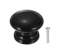 QUARKZMAN 10 Pezzi Maniglie dio 25mm Rotondo Hardware Tiranti Maniglie Porta A Singolo Foro Per Casa Cucina Credenza Cassettiera Guardaroba Cassetto Nero