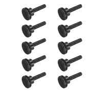 QUARKZMAN 10 Pezzi Viti A Mano Zigrinate M8 X 30 Mm, Viti A Mano Testa Piatta In Acciaio Nero Bulloni Metrici Zigrinati Con Manopole A Spalla Per Serraggio