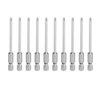 QUARKZMAN 10 punte per cacciavite Phillips PH1 1/4", codolo esagonale 3" (75 mm) lungo, magnetico, S2, in acciaio di qualità industriale, punta a croce, punta da 0,118" (3 mm) asta
