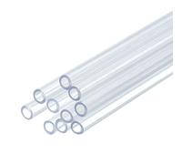 QUARKZMAN 10 Pz Tubo Rigido in Plastica Trasparente 2mm ID x 3mm OD, 0,5 Metri Lunghezza Tubo Rotondo in Policarbonato per Tubi Acquario, Sistema di Raffreddamento ad Acqua, Idraulica