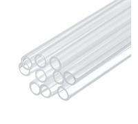 QUARKZMAN 10 Pz Tubo Rigido in Plastica Trasparente 3mm ID x 4mm OD, Lunghezza 0.5 Metri Tubo Tondo in Policarbonato per Tubo Acquario, Sistema di Raffreddamento ad Acqua, Idraulica